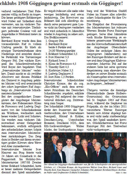 Abschlussbericht zum Int. Meisterturnier 2011/12 Teil II
