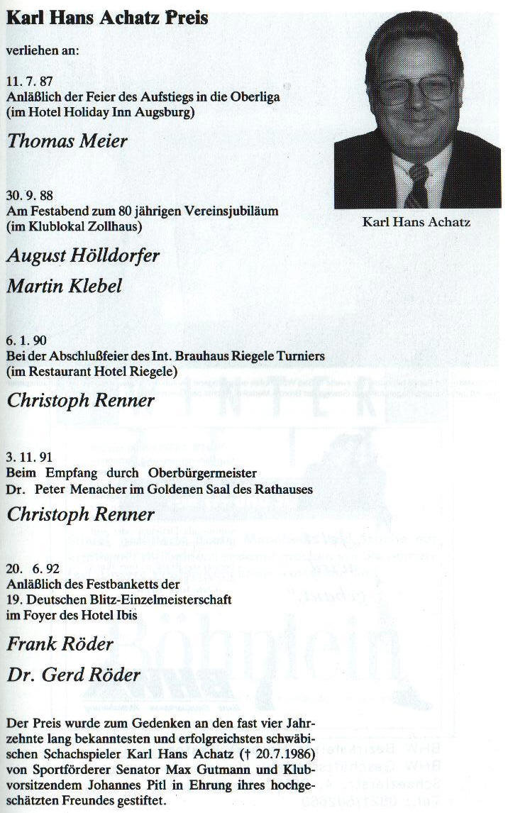 Karl Hans Achatz Preisträger