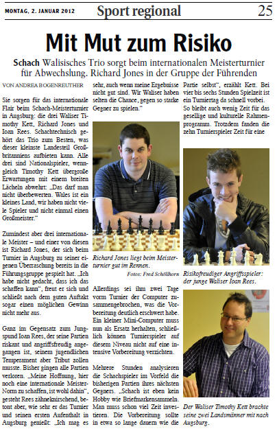 Sport regional vom 2. Januar 2012